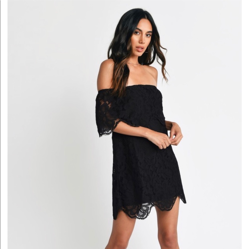 Off the shoulder black dress- Tobi size small